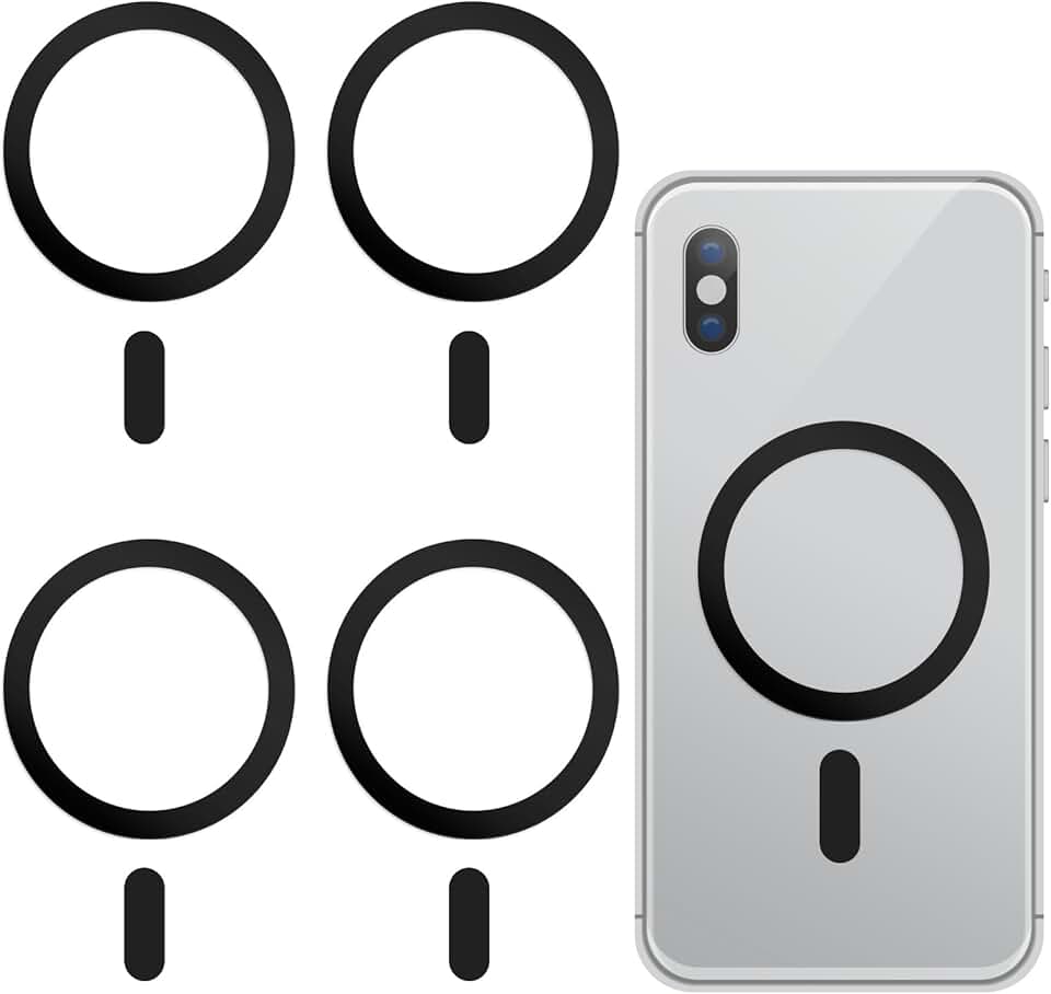 Set of 4 Metal Magnetic Wireless Charging Rings