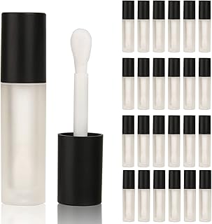 24 pcs 5ml Frosted Black Lip Gloss Tubes with Large Wand