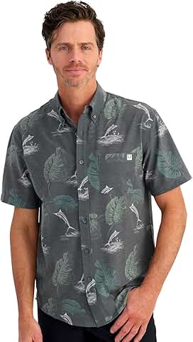 Men's Kona Pattern Short Sleeve Fishing Shirt