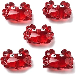 20 Red Bumpy Crab Beads for Jewelry Making