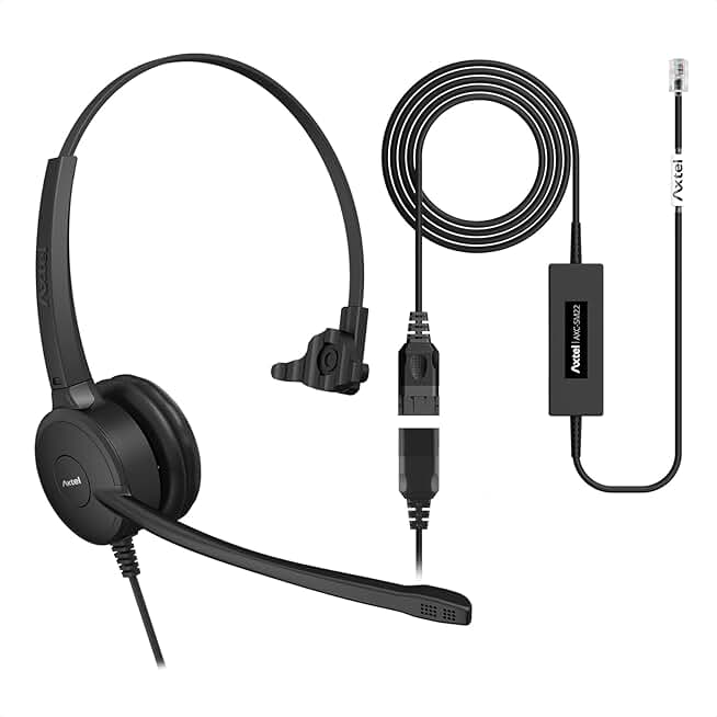 Noise Cancelling Mono Headset with RJ-9 Cable