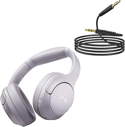 Purple Hybrid Active Noise Cancelling Headphones with Audio Cable