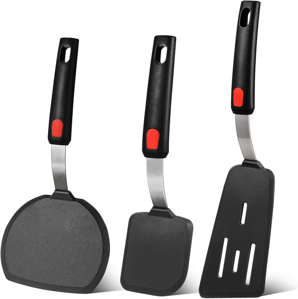 Silicone Wok Stir Fry Spatula Set for Non-stick Cookware