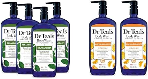 Relaxing Epsom Salt Body Wash with Vitamin C and Citrus, 24oz (2 Pack)