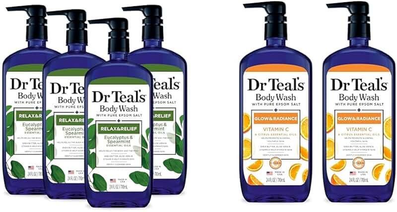 Relaxing Epsom Salt Body Wash with Vitamin C and Citrus, 24oz (2 Pack)