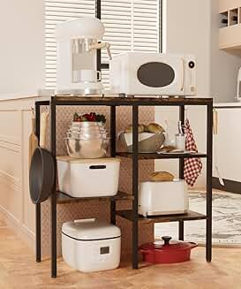 4-Tier Adjustable Kitchen Microwave Stand with Shelves