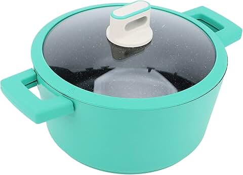 Green 24cm Aluminum Non-Stick Stockpot with Lid