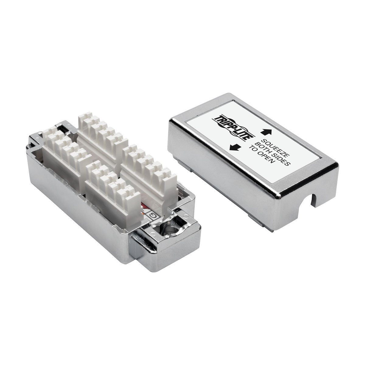 Cat6 Cat5e Shielded Junction Box, 110 Style Punch Down (N237-001-SH), Silver