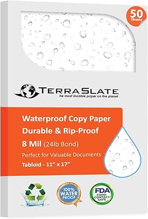 Waterproof 8 MIL Paper, 11x17, 50 Sheets