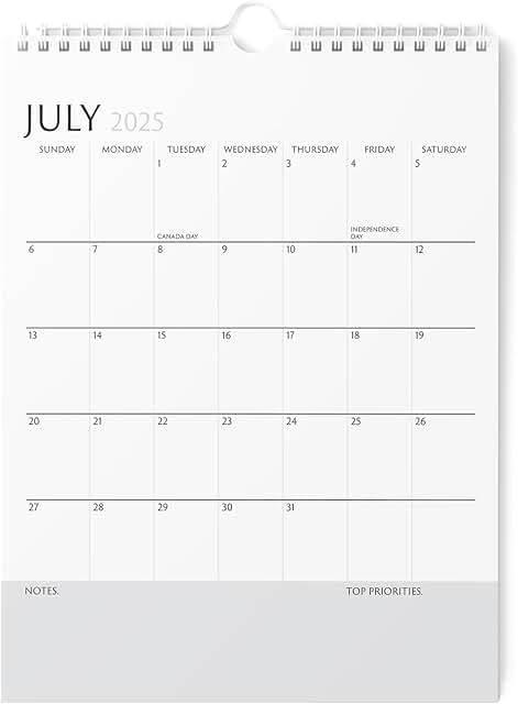 Vertical 2025-2026 Wall Calendar, 8.5x11 inches