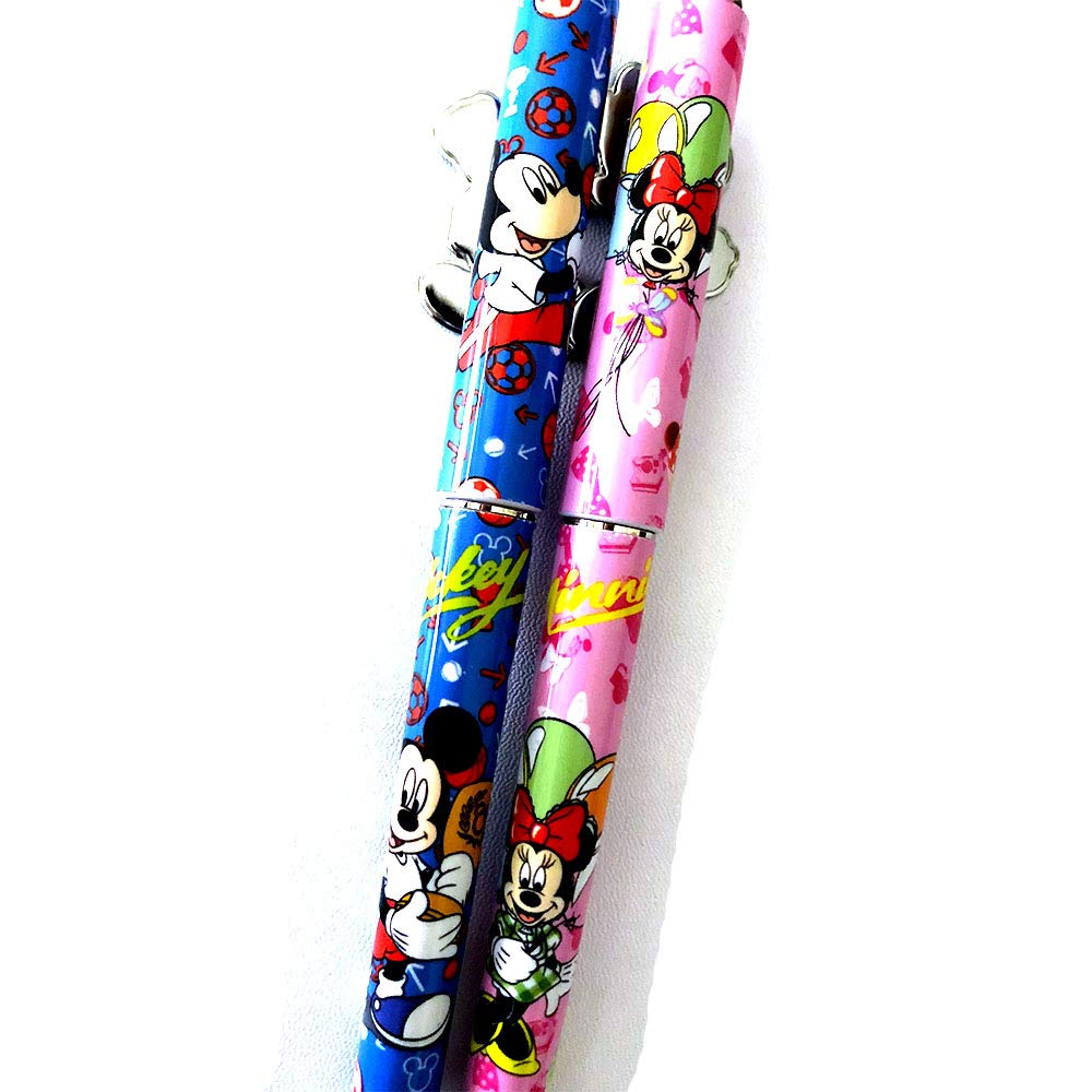 Pink and blue Mickey and Minnie pen set