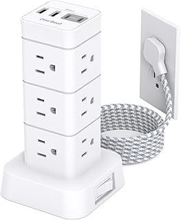 12-Outlet Power Strip with USB Charging Station