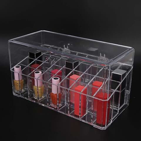 Transparent 36-Grid Lipstick and Makeup Organizer