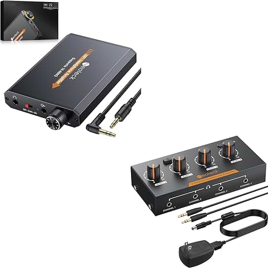 Portable 4-Channel Stereo Headphone Amplifier with Volume and Gain