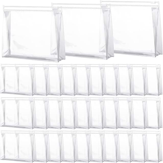 50 Clear Small Makeup Pouches for Travel