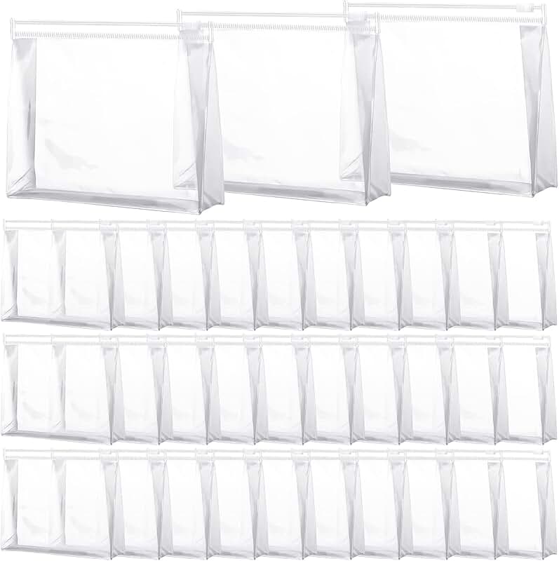 50 Clear Small Makeup Pouches for Travel