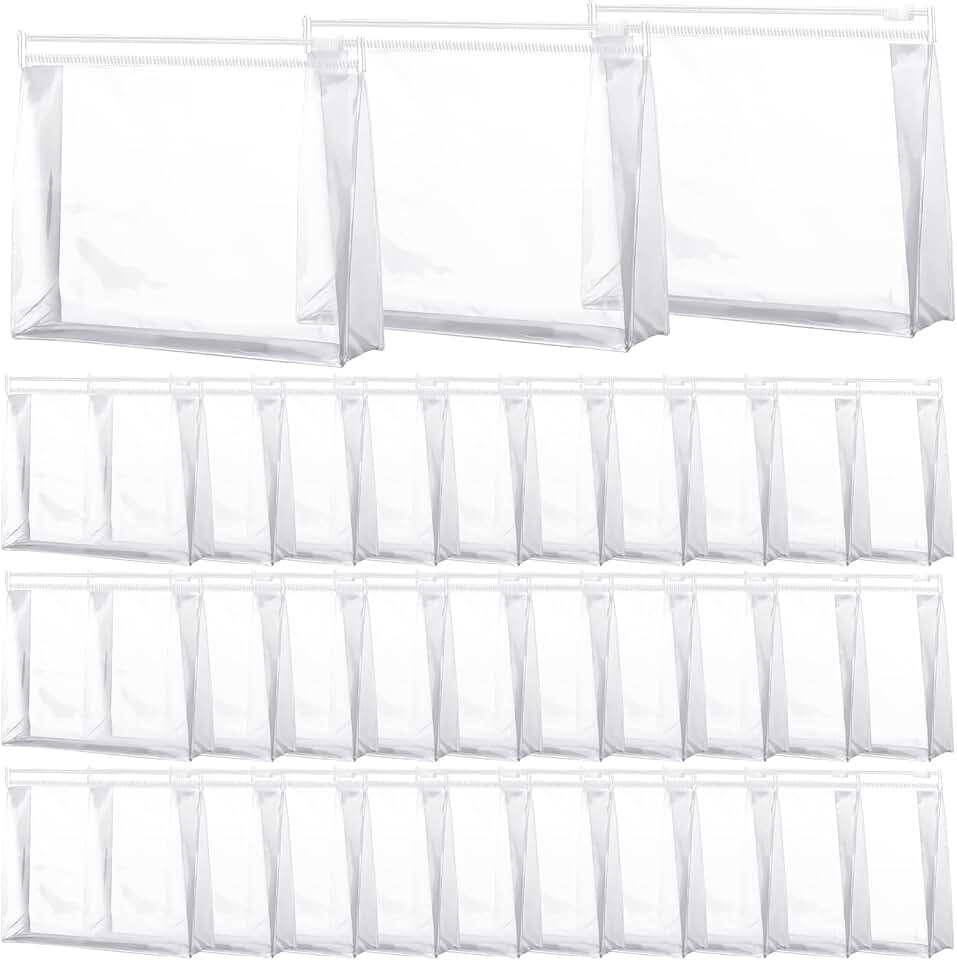 50 Clear Small Makeup Pouches for Travel