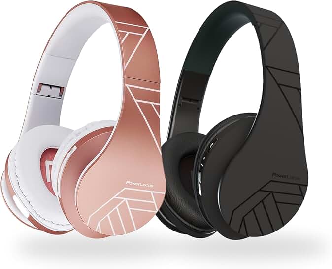 Wireless Over-Ear Headphones Bundle in Rose Gold and Black