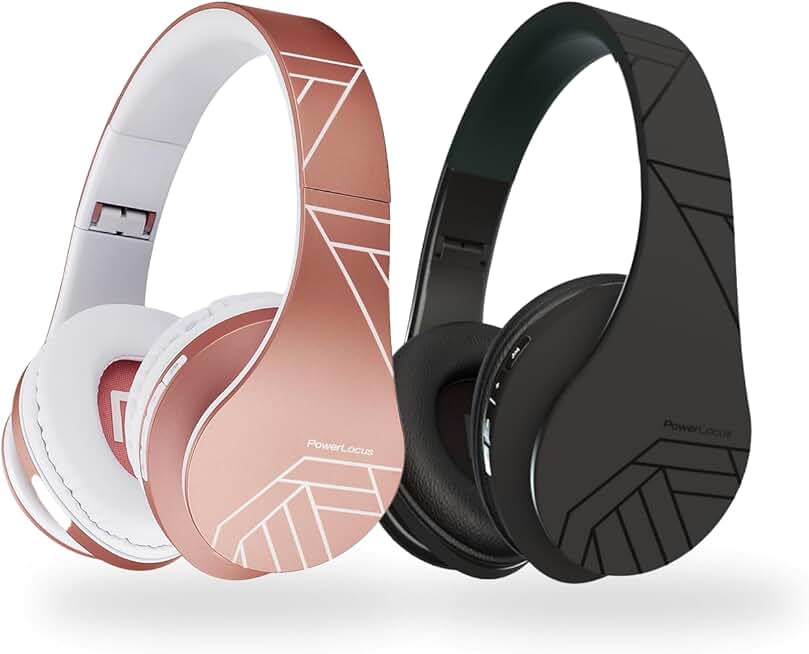 Wireless Over-Ear Headphones Bundle in Rose Gold and Black