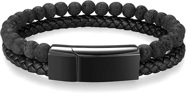 Ashes Memorial Bracelet with Lava Rock Beads