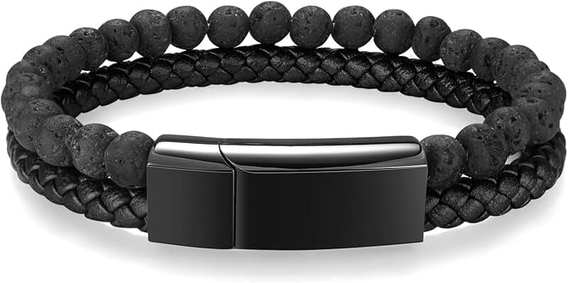 Ashes Memorial Bracelet with Lava Rock Beads