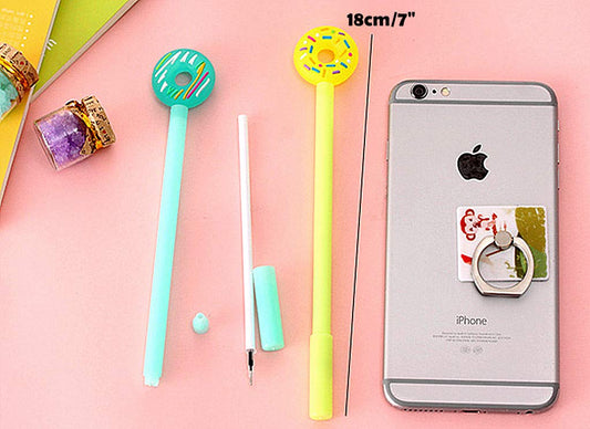 12-piece set of colorful donut-style gel pens