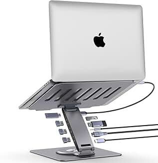Adjustable Aluminum Laptop Stand with Docking Station