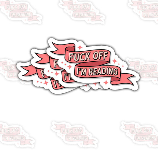 Set of three sarcastic reading stickers, waterproof, 3 inches