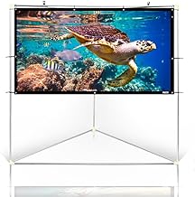 Outdoor 100-inch White Projector Screen with Stand
