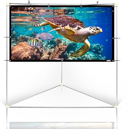 Outdoor 100-inch White Projector Screen with Stand
