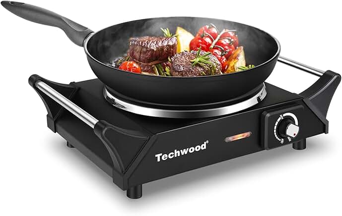 Electric Single Burner Hot Plate with Adjustable Temperature