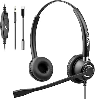 Wired 3.5mm Headset with Noise Cancelling Microphone
