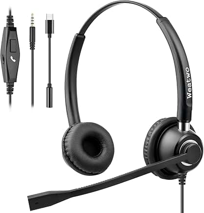 Wired 3.5mm Headset with Noise Cancelling Microphone
