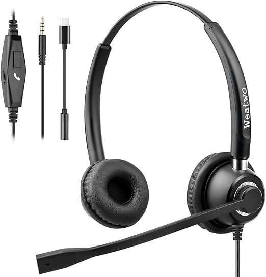 Wired 3.5mm Headset with Noise Cancelling Microphone