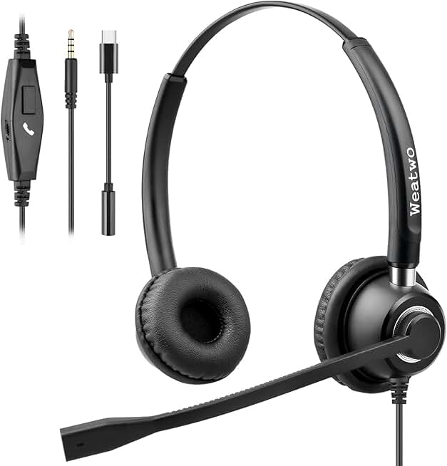 Wired 3.5mm Headset with Noise Cancelling Microphone