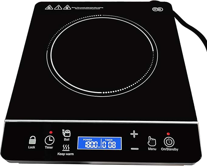 Portable induction cooktop with touch control and safety features