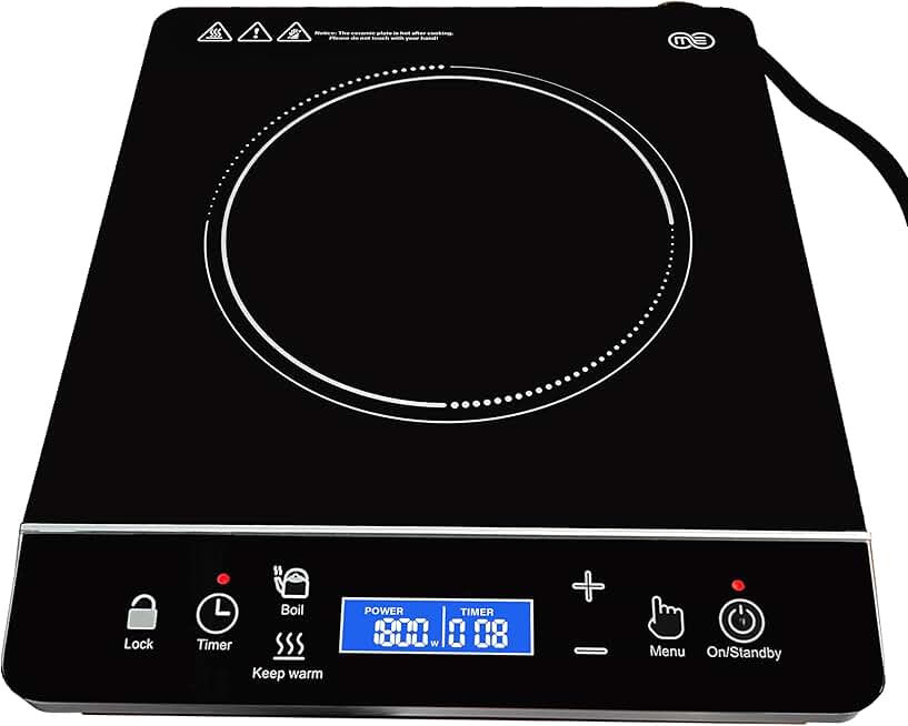 Portable induction cooktop with touch control and safety features