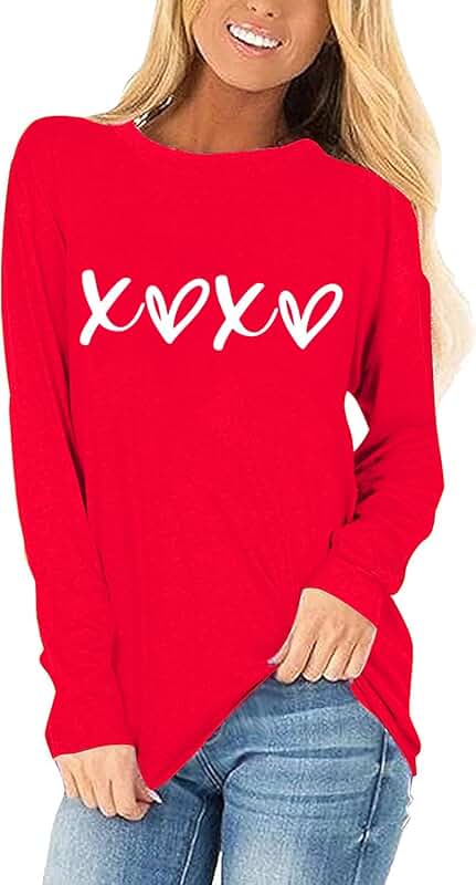Women's Love Heart Raglan Long Sleeve T-Shirt