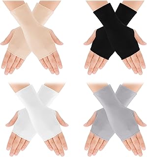 4 Pairs UV Protection Fingerless Gloves for Women
