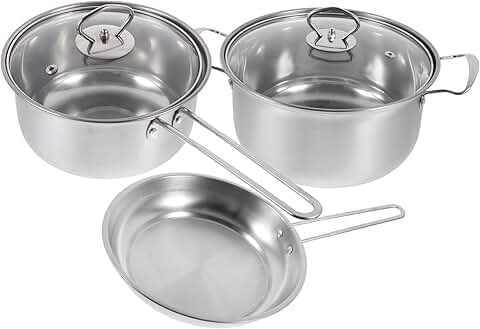 Nonstick Stainless Steel Cookware Set with Soup and Frying Pans