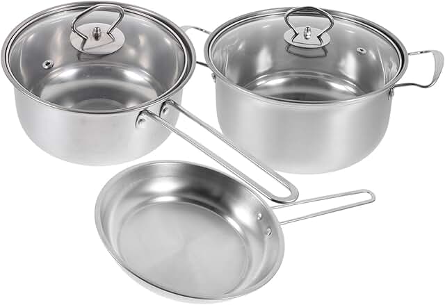 Nonstick Stainless Steel Cookware Set with Soup and Frying Pans