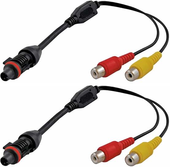 Pack of 2 Black 8-Inch RCA Camera Connector Adapters