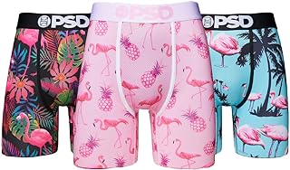 Men's Boxer Briefs, Jungle Flamingo, 3-Pack, XL