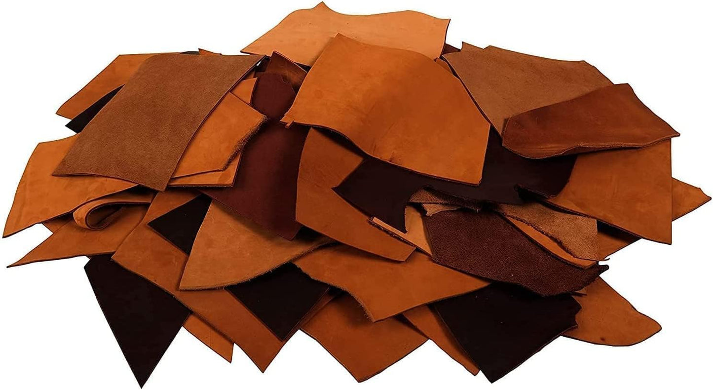 LeatherCraft Pro 1lb Full Grain Cowhide Leather Remnants Bag