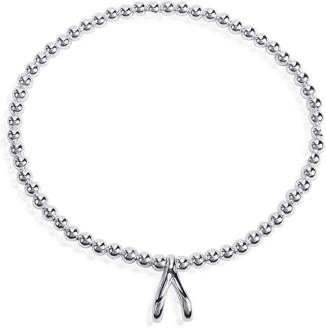 Unisex Sterling Silver Wishbone Friendship Bracelet