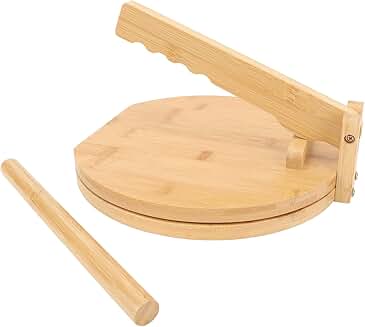 Wood Tortilla Press with Parchment Paper for Homemade Flatbreads