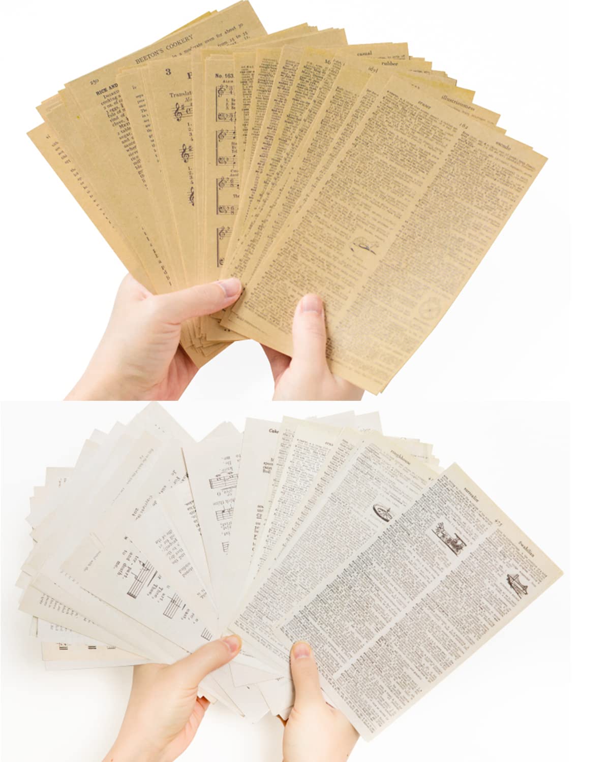 Vintage Ephemera Pack with 114 Aged Papers for Crafts