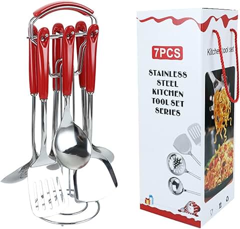 Stainless Steel Cooking Utensil Set with Ladle Spatula Skimmer