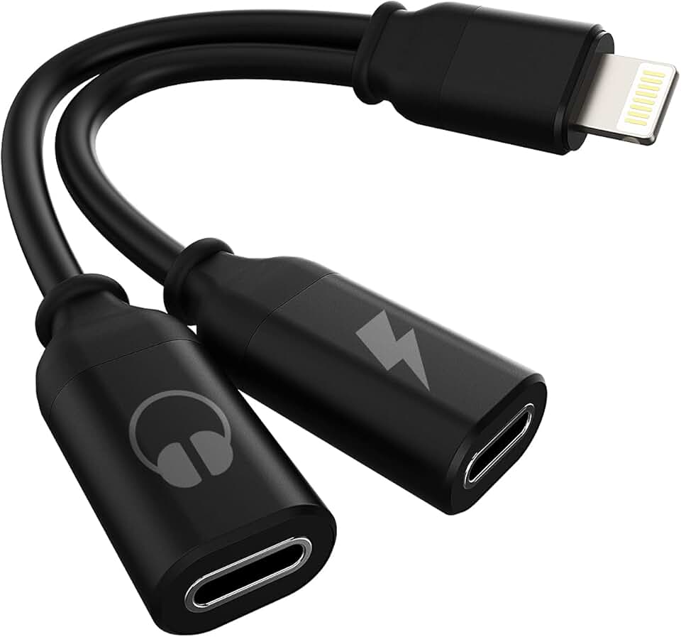 Lightning to audio and charger splitter for iPhone and iPad