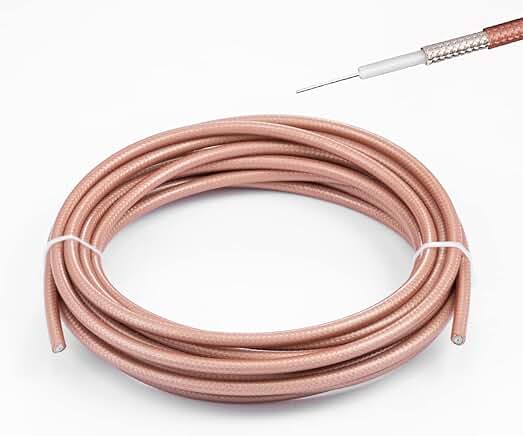 Low Loss RF Coaxial Cable, 49.2FT, Brown, Double Shielded